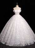 Girls Appliques Tulle Wedding Dress With White