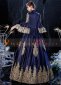 Navy Blue Embroidered Rococo Medieval Victorian Period Dresses Theater Costume 5