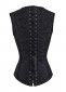 High Backed Black Jacquard Brocade Underbust Corset 1