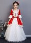 Girls Red Historical Long Lace Dress Children Marie Antoinette Dress