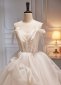 Ivory Tulle Satin Lace Spaghetti Straps Corset Wedding Dress 3