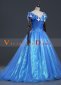 Blue Cinderella Dress Women Princess Cinderella Halloween Dress with Long Tail