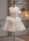 White Sexy Sparkly Tulle Bow Mini Party Dress 1
