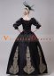 Black Half Flare Sleeves Lace Vintage Rococo Masquerade Dress Dancer Costume 3