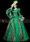 Vintage Green Renaissance Victorian Dress Reenactment Theater Costume
