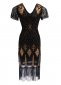 1920s Gatsby Roaring 20s Sequin Beaded Dress Fringe Evening Gown 1