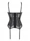 Black Overbust Corset With Lace And Mesh Panels Lingerie 3