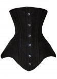 Black Victorian Historically Inspired Underbust Corset Hip Gores