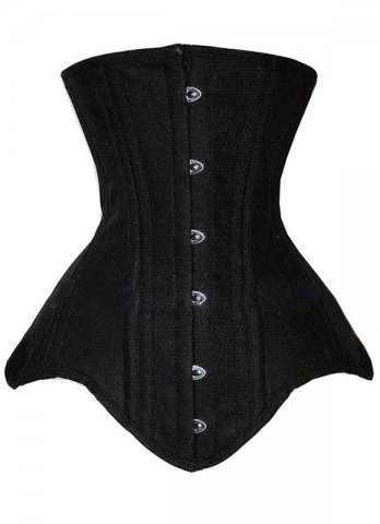 Black Victorian Historically Inspired Underbust Corset Hip Gores