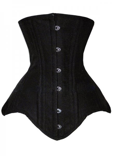 Black Victorian Historically Inspired Underbust Corset Hip Gores