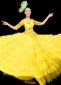 Yellow Sparkling Sequins Super Large Skirt Ball Gown Dance Party Carnival Dress up 1