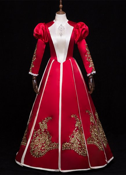 레드 로코코 바로크 여왕 마리 앙뜨와네트 볼 드레스 18 세기 르네상스 역사적 시대 빅토리아 드레스 가운
