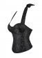 Jacquard Brocade Halterneck Overbust Corset Top With Cups