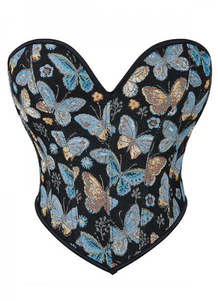 Butterfly Printed Sexy Brocade Overbust Corset