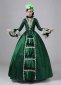 Blue Brown Long Sleeve Ball Gowns Renaissance Victorian Dress