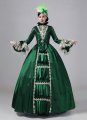 Blue Brown Long Sleeve Ball Gowns Renaissance Victorian Dress