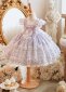 Girl Princess Puff Sleeve Purple Floral Dress