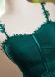 Dark Green Spaghetti Straps Ruffle Party Tulle Dress 1