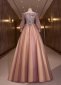 Shining Tulle Embroidery Applique Long Sleeve Formal Prom Dress