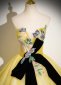 Off The Shoulder Yellow Tulle Sequin Appliques Holiday Party Dress 1
