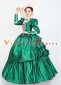 Green Rococo Baroque 18th Century Renaissance Period Dress with Hat 3