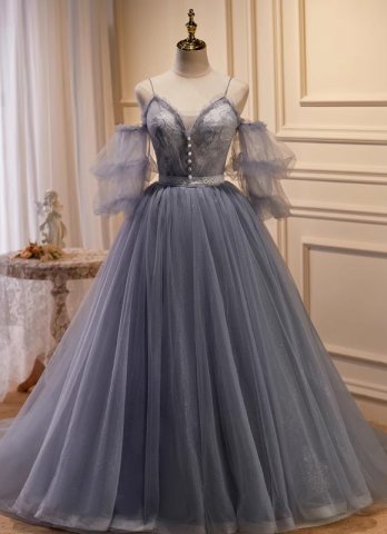 Spaghetti Strap Off the Shoulder Evening Party Dress
