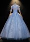Cinderella Blue Sparkling Star Ball Dress Theatre Stage Princess Dresses 1
