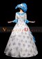 Blue Lace Belle Princess Party Ball Gown Dress with Hat 2
