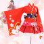 Red Cherry blossoms Printed Kimono Anime Cosplay Costume