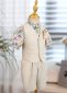 3pcs Boys Textured Formal Beige Suit