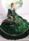 Renaissance Green Sequins Marie Antoinette Dress Women