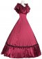 Wine Red Victorian Ball Gown Old West Saloon Girl Dress 1