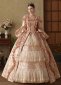 Customized Victorian Faire Marie Antoinette Queen Pink Fantasy Dress Brocade Floral Gown