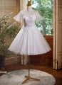 White Princess Embroidery Birthday Dresses Bridal Shower Dress