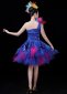Girls Diagonal Shoulder Sequin Club Tutu Dress 3
