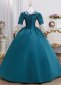 Renaissance Retro Green Masked Prom Dress Ball Gown 3