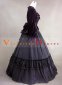 Purple Velvet Long Sleeve Bow Ruffles Renaissance Gothic Victorian Dress 3