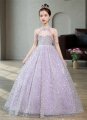 Children Halter Neck Tulle Sequin Party Formal Graduations Dresses
