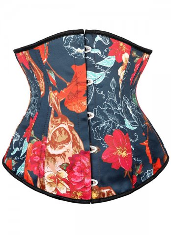 Vintage Women Printed Ceinture Underbust Corset