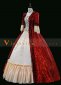 Wine Red Tea Party Garden Floral Dress for Women