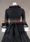 Black Cotton Long Sleeves Bow Gothic Victorian Dress Halloween 3
