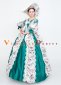 Blue Printed Rococo Lolita Cosplay Dress Theatre Costume