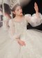 Girls White Glitter Engagement Wedding Dresses 2