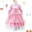 Anime Alice Cosplay Maid Costume Pink Long Sleeve Lolita Dress