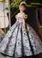 Children Princess Jacquard Off Shoulder Party Dress 1
