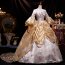 Rococo Gold Floral Long Masquerade Ball Gown Prom Dress