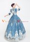 Blue Floral Vintage Rococo Photography Clothing Reenactment Costume 4