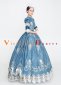 Blue Floral Vintage Rococo Photography Clothing Reenactment Costume 3