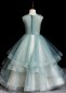 Green Princess Embroidery Applique Stage Show Holiday Ball Gown 3