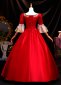Renaissance Wine Red Halloween Ball Gown Prom Dress 4